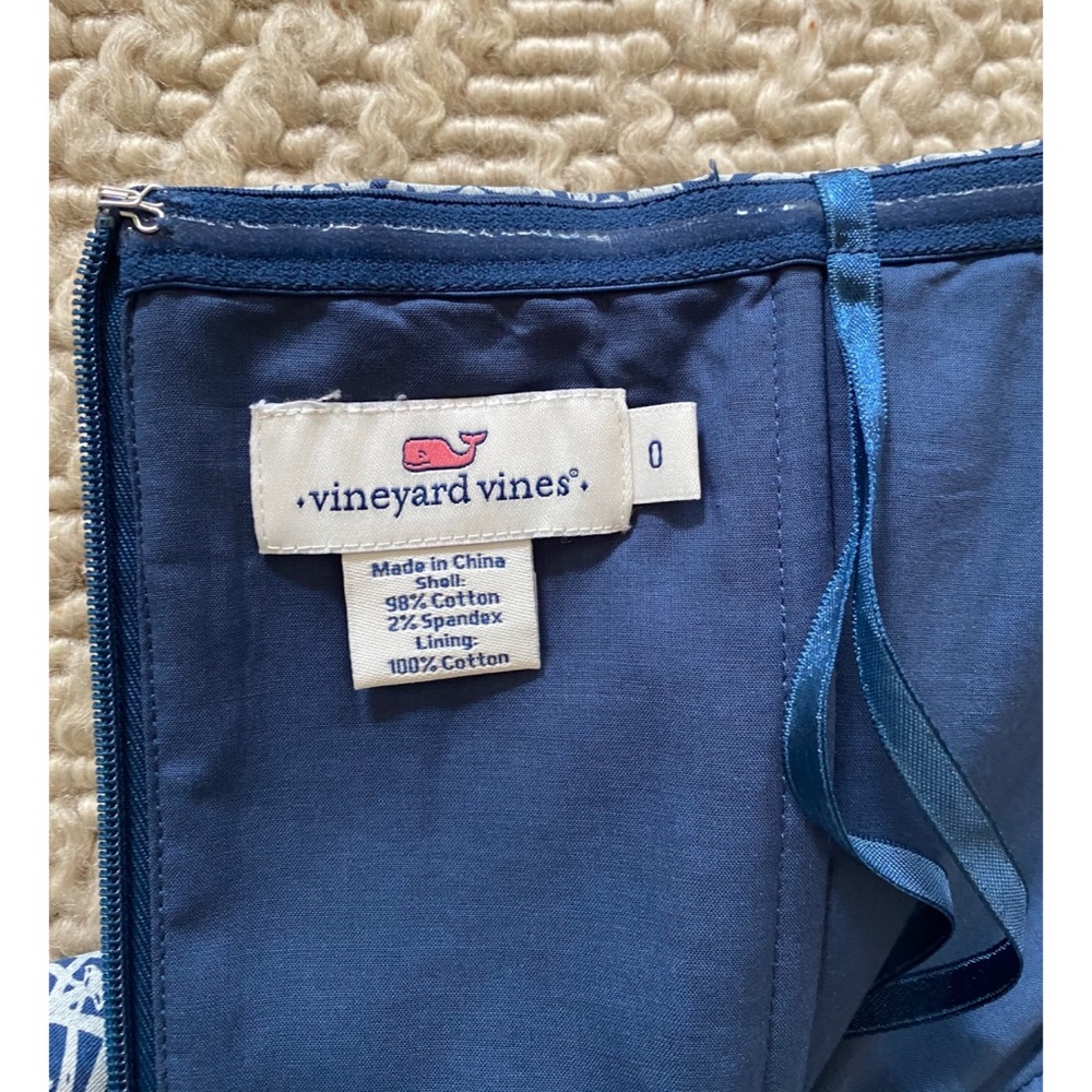 Vineyard Vines Tile Indigo Strapless Dress - 0 - Picture 9 of 9